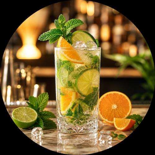Drink analcolico con agrumi e menta