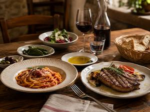 Pranzo e cena con piatti caldi